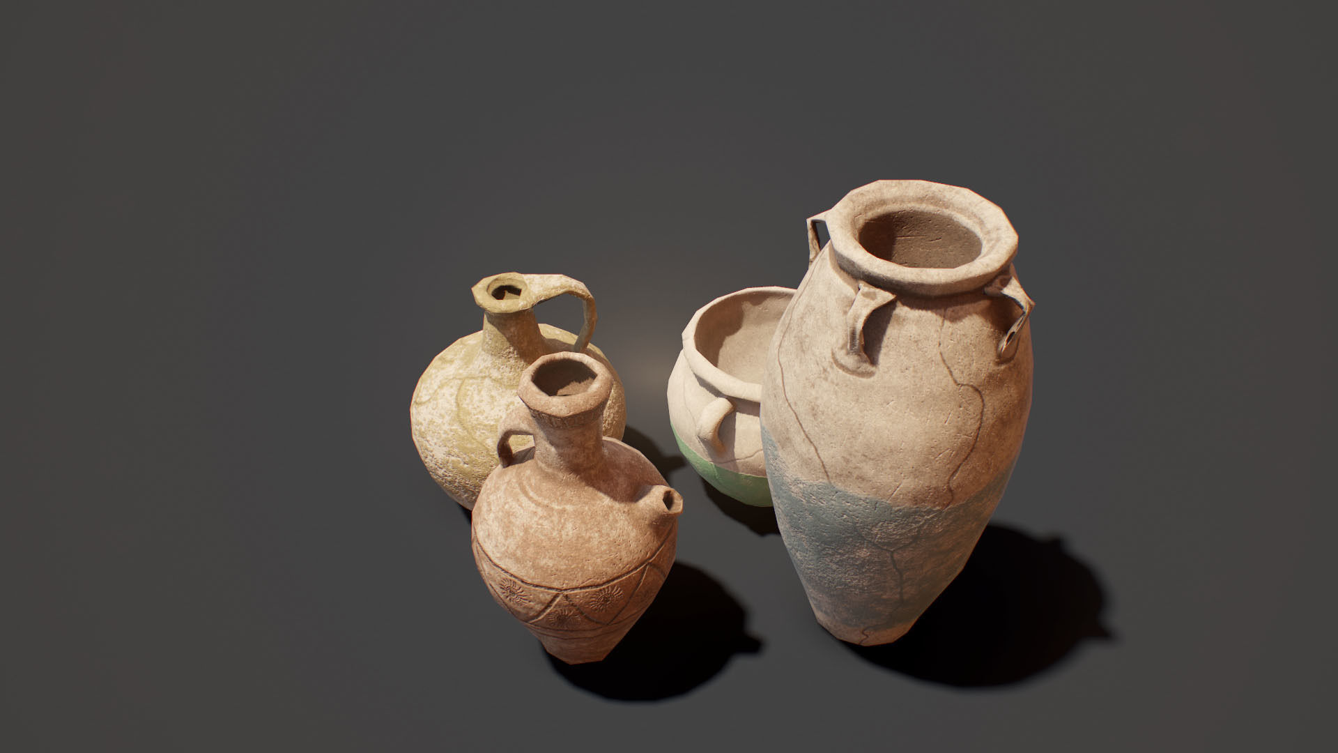 ancient pots  Low-poly PBR  Low-poly 3D model_6