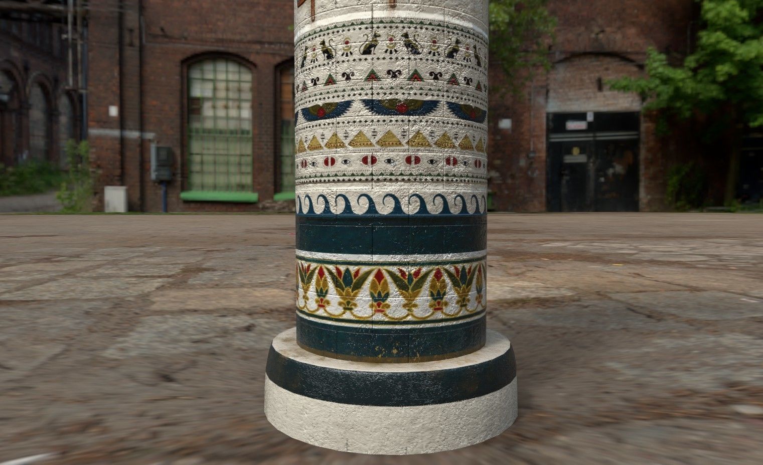 Large Egyptian Column Low-poly 3D model_4