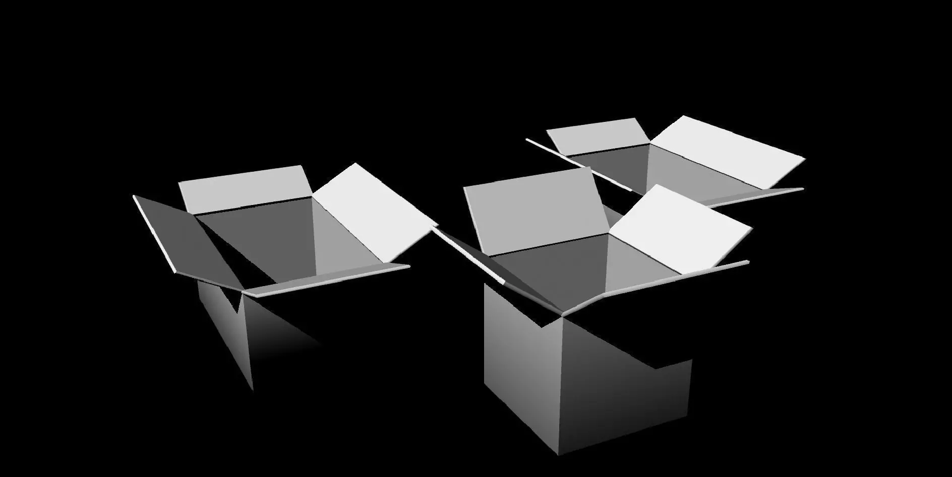 Cardboard Boxes untextured Free low-poly 3D model
