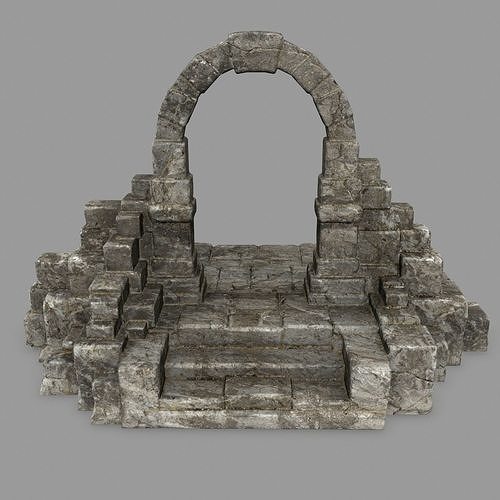 gate 1 stone arch Low-poly 3D model
