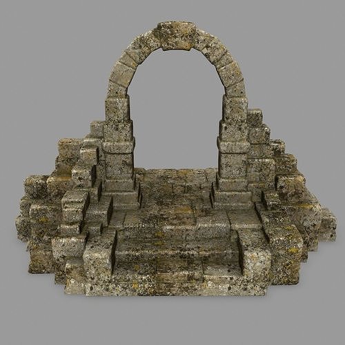 gate 2 stone arch Low-poly 3D model