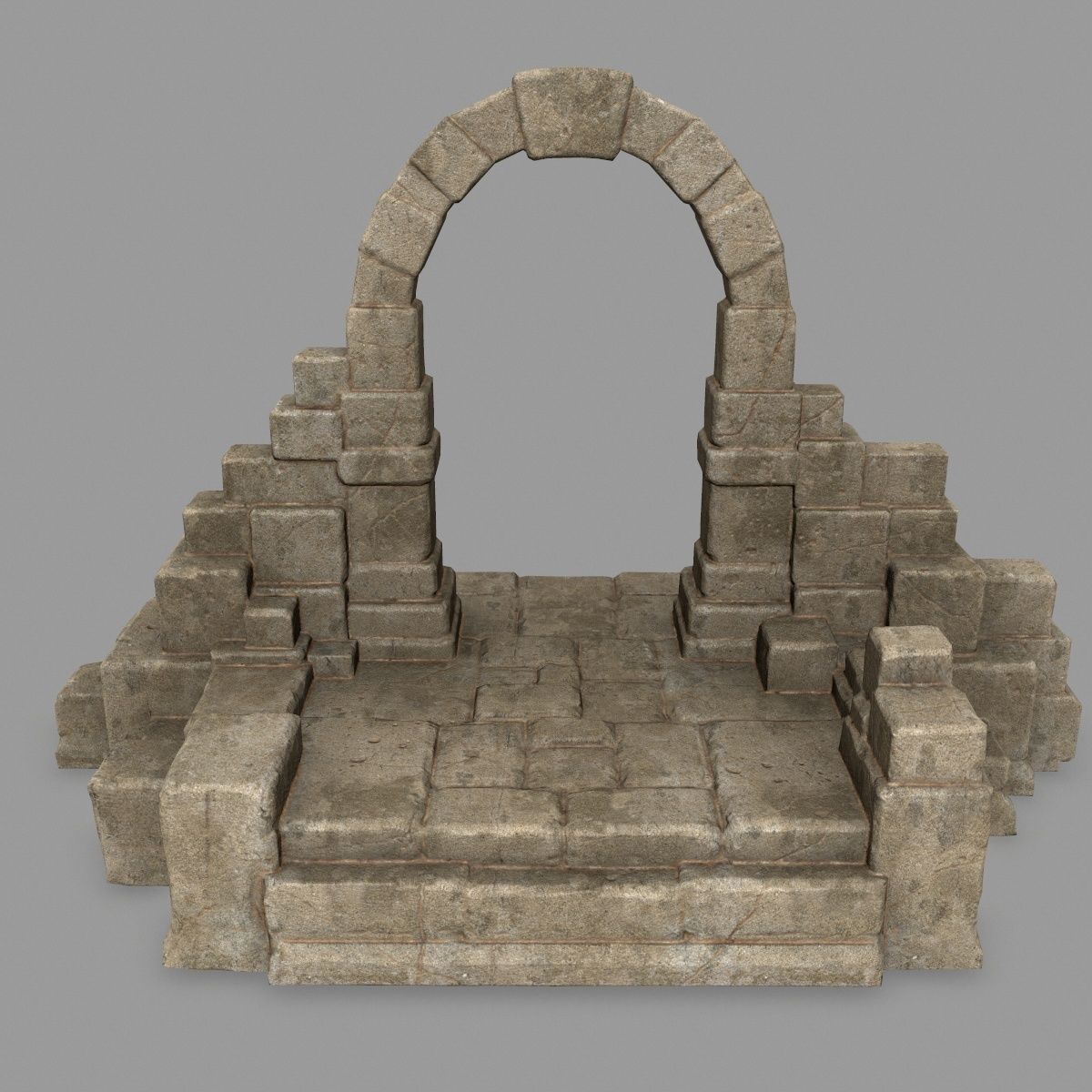 gate 3 stone archway Low-poly 3D model_4
