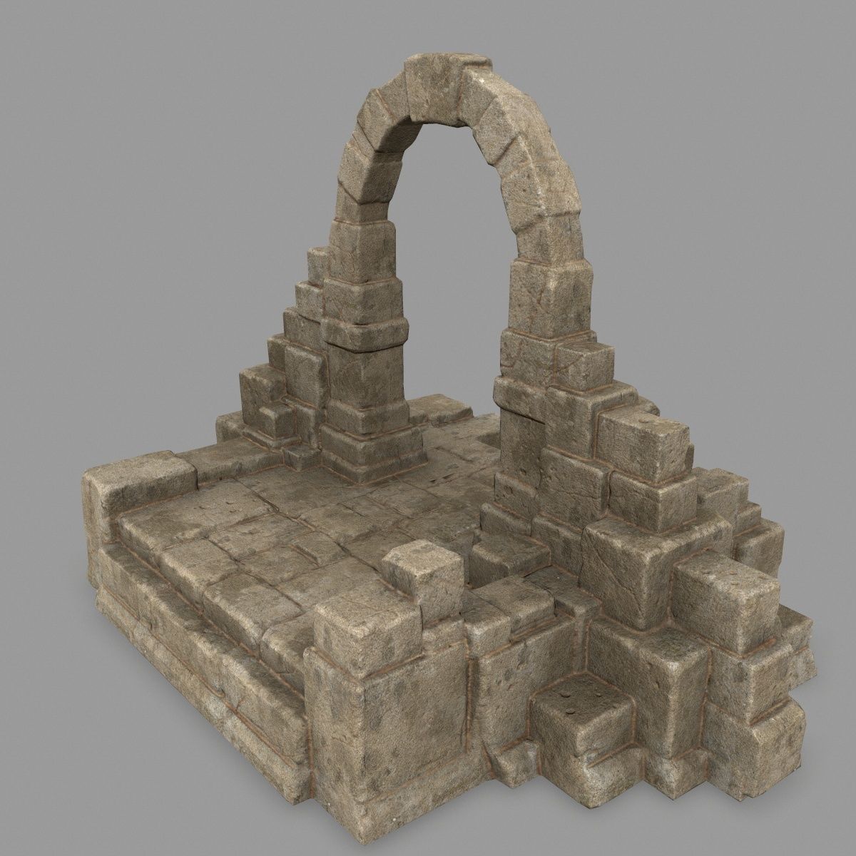gate 3 stone archway Low-poly 3D model_3