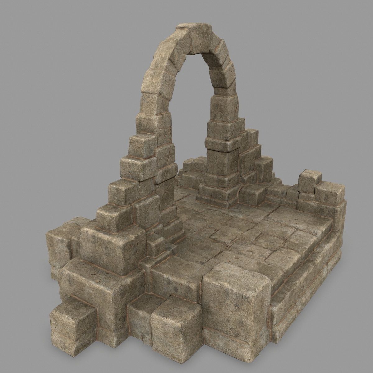 gate 3 stone archway Low-poly 3D model_5