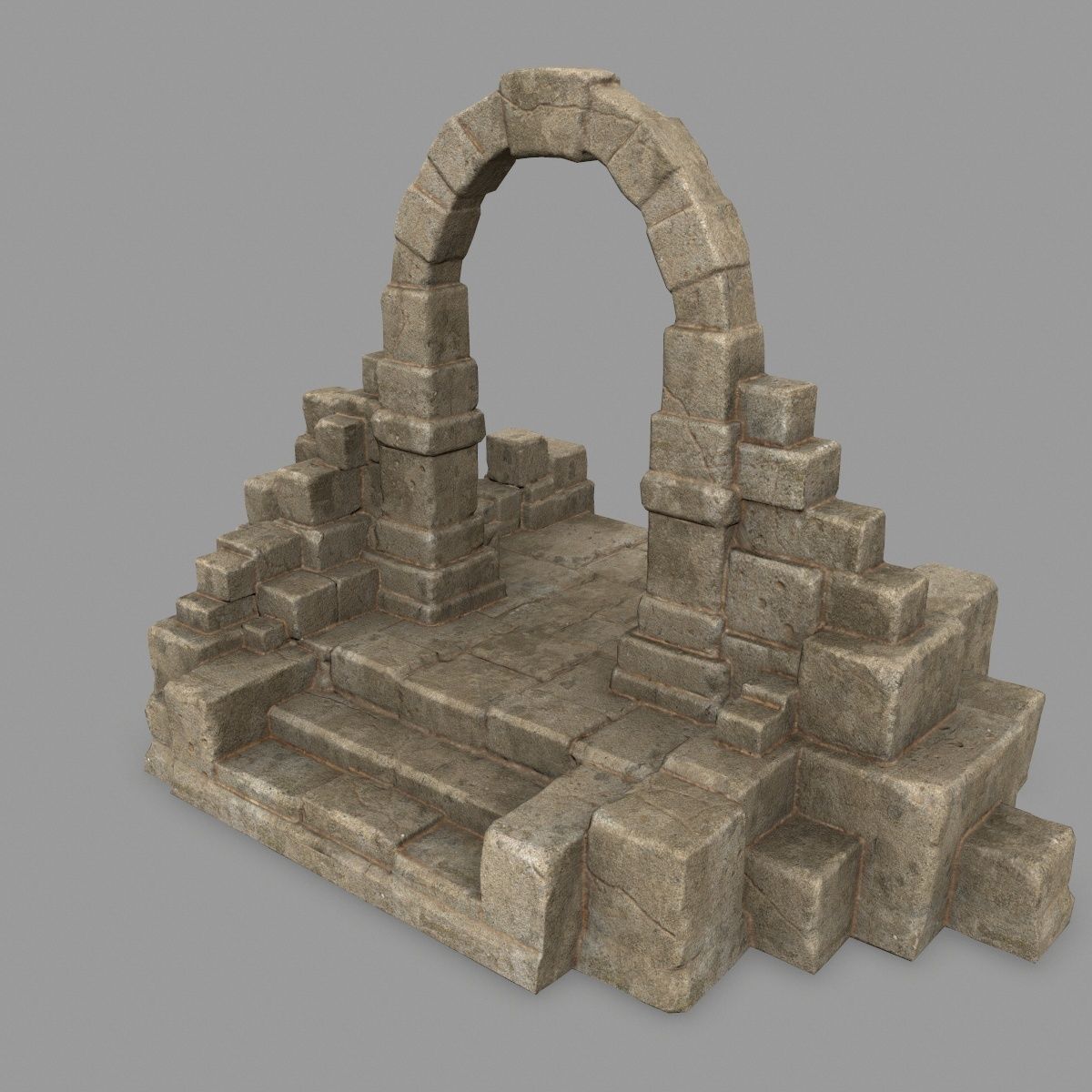 gate 3 stone archway Low-poly 3D model_7