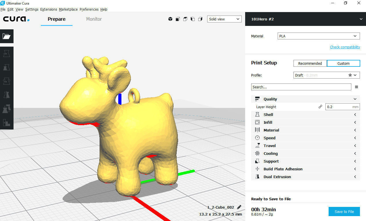  Christmas Cartoon Deer 3d Print STL Medium Poly model 3D print model_12