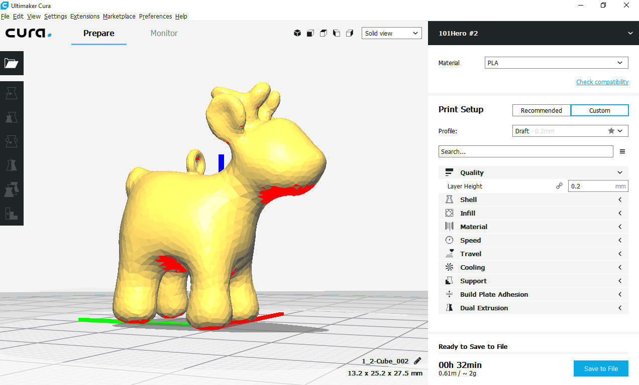  Christmas Cartoon Deer 3d Print STL Medium Poly model 3D print model_9