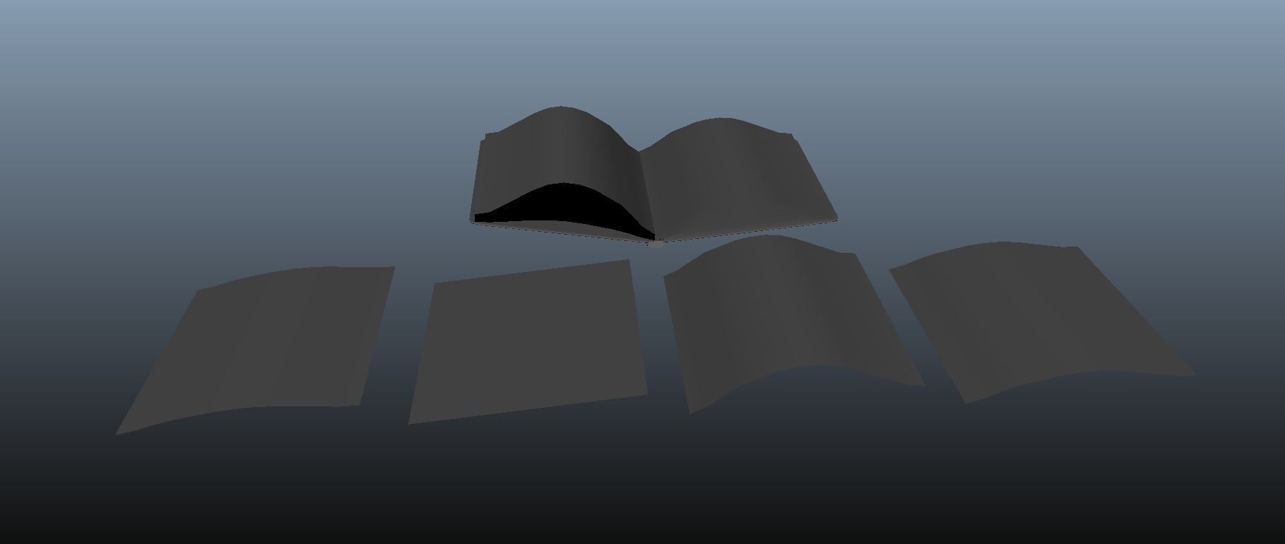 Open Book Paper Pieces untextured Free low-poly 3D model_3