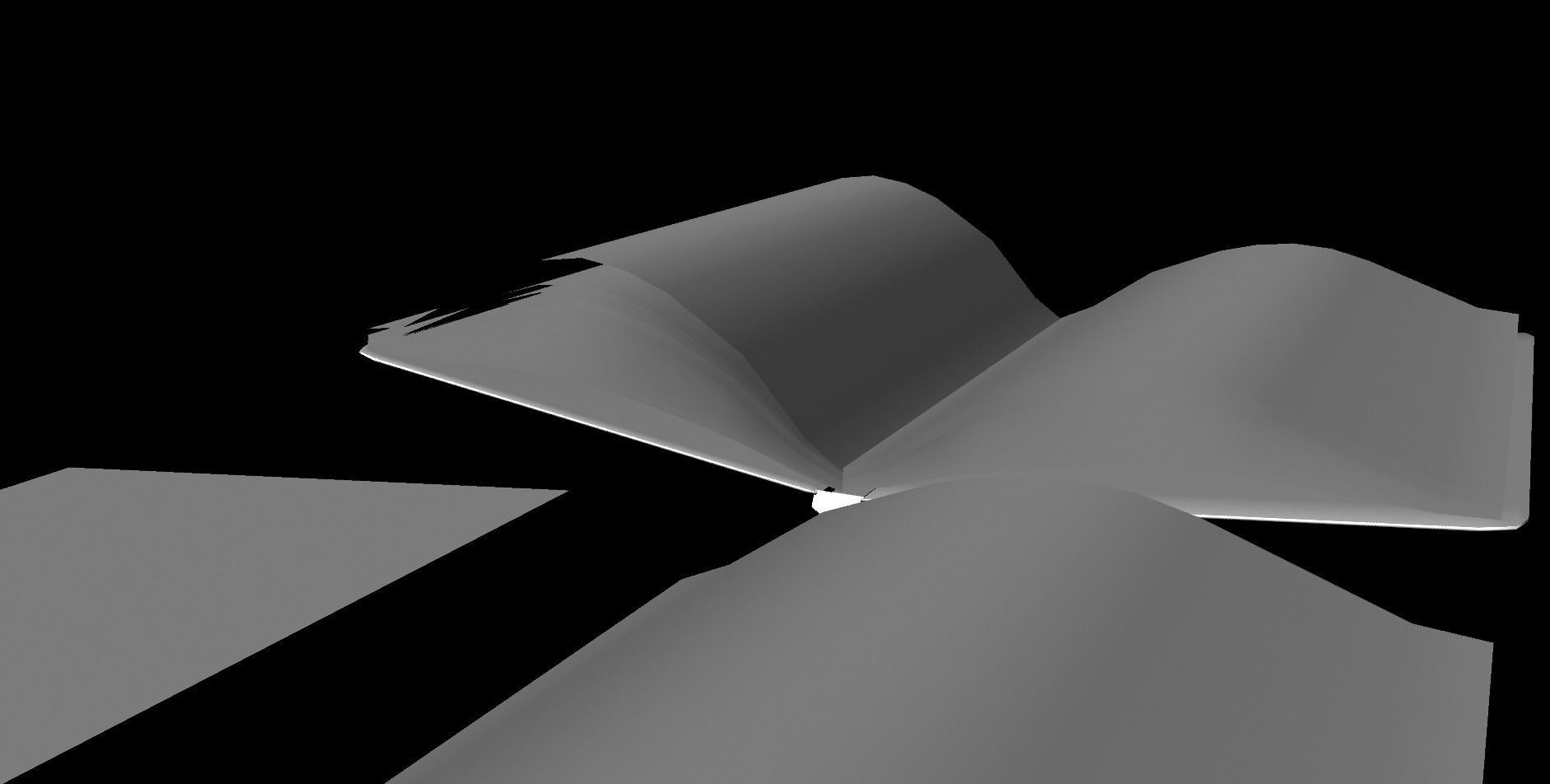 Open Book Paper Pieces untextured Free low-poly 3D model_1