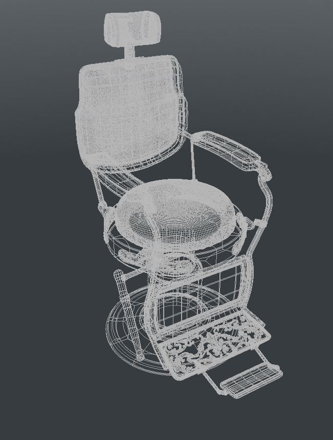 Barber chair 3D model_5