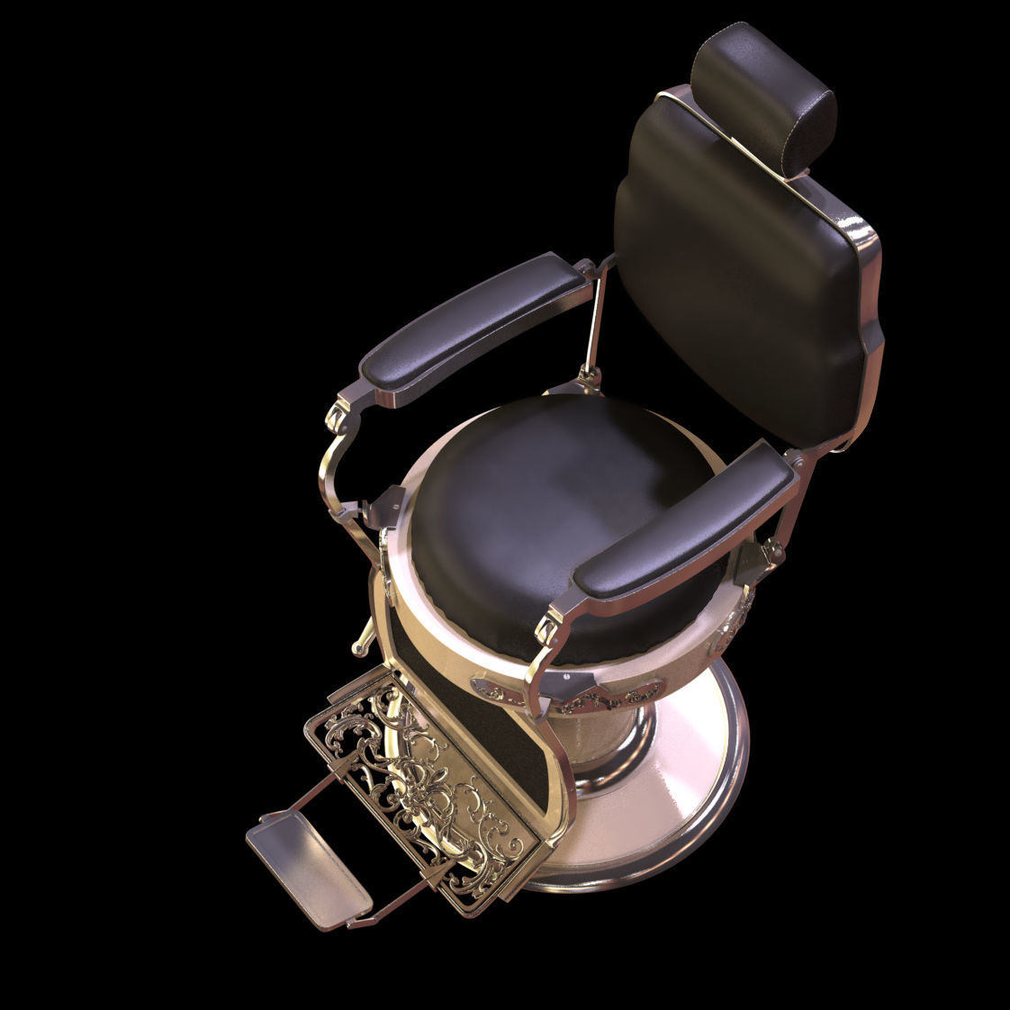 Barber chair 3D model_6