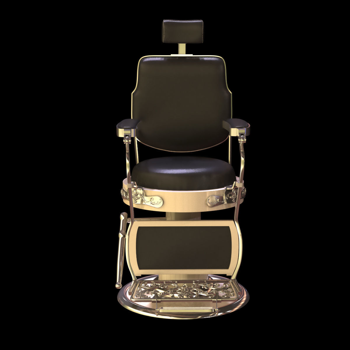 Barber chair 3D model_2