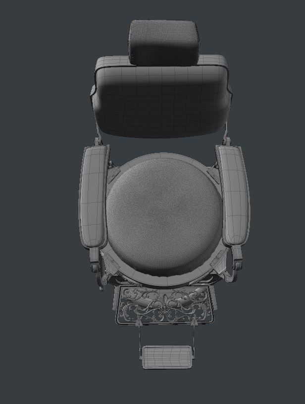Barber chair 3D model_1