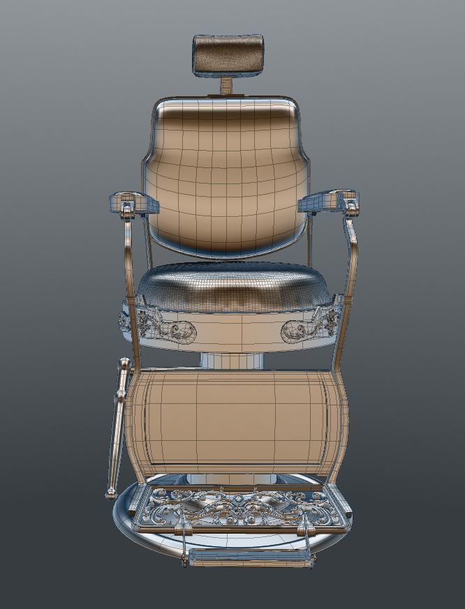 Barber chair 3D model_3