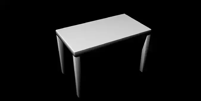 Simple Table untextured Free low-poly 3D model