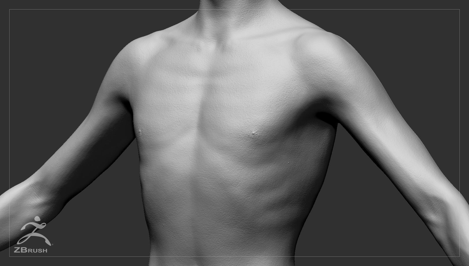 Skinny Male Basemesh 3D model_5