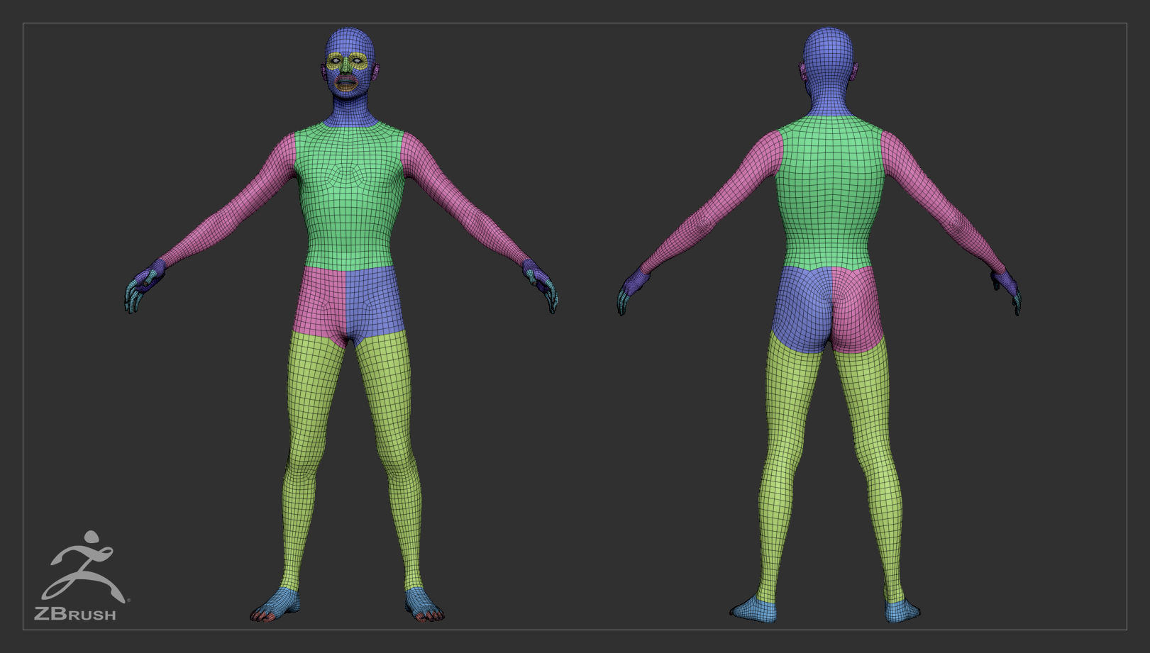 Skinny Male Basemesh 3D model_10