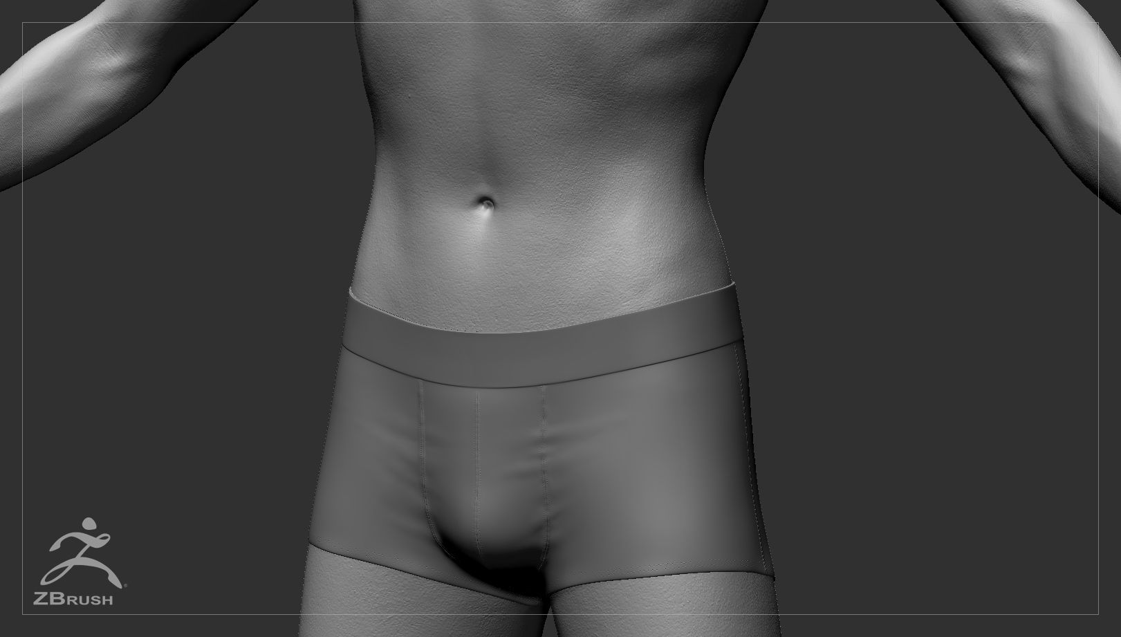 Skinny Male Basemesh 3D model_6