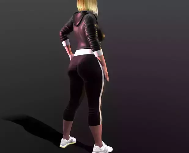 realistic hot gym Girl 3D model