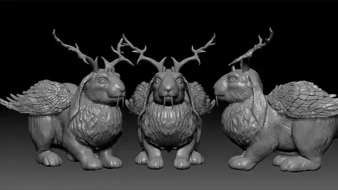 Wolpertinger  bunny  rabbit for 3D print