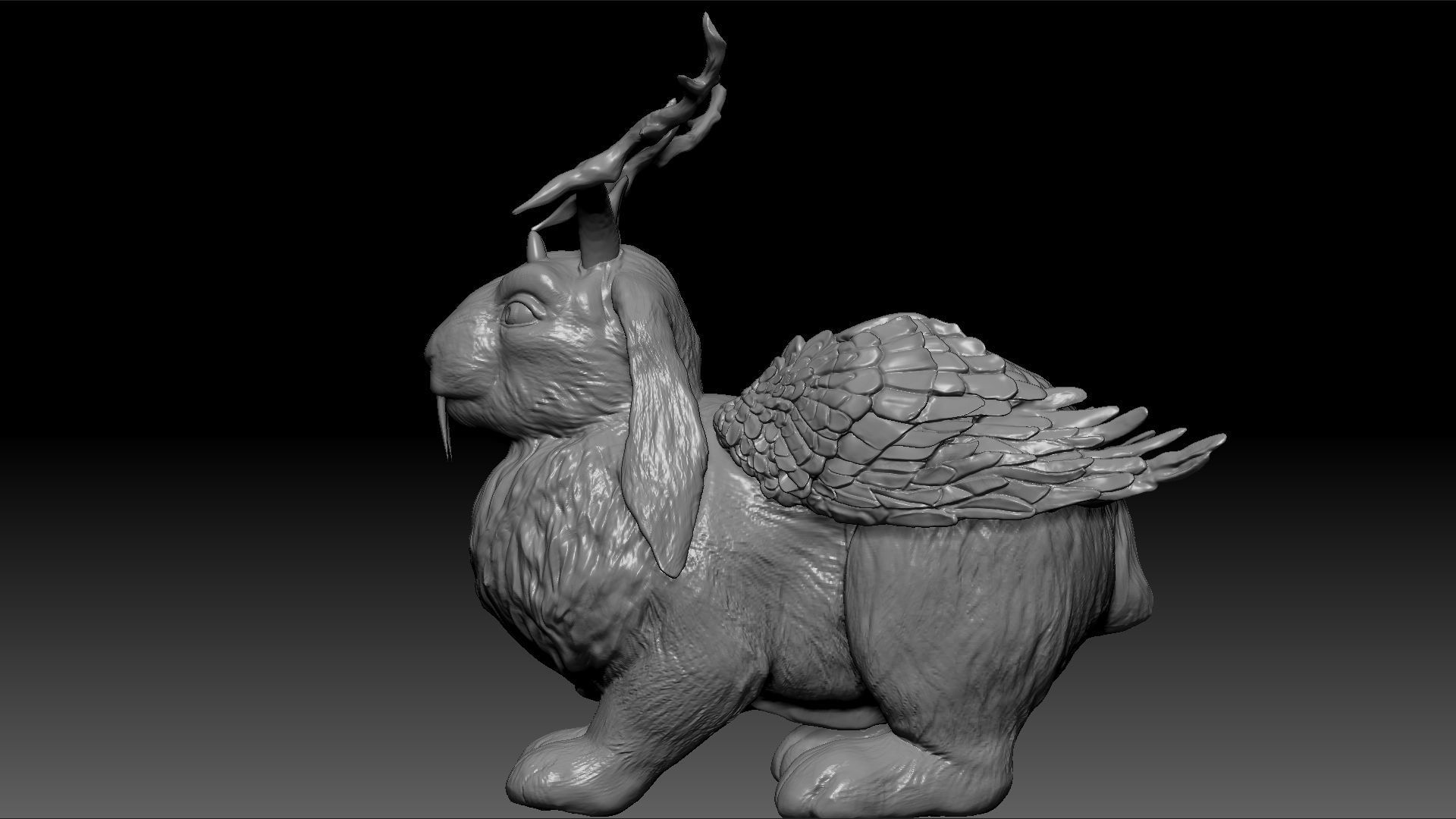 Wolpertinger bunny rabbit for 3D print 3D print model_5