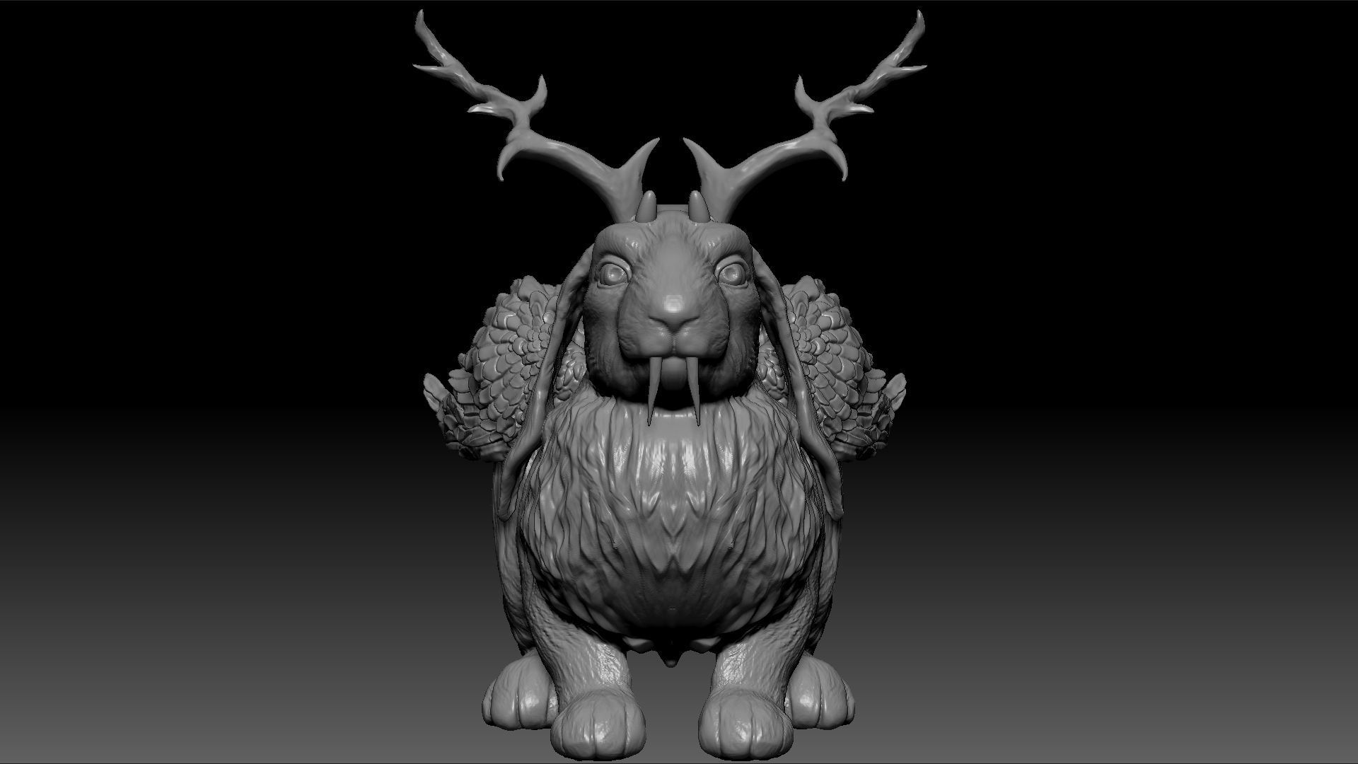 Wolpertinger bunny rabbit for 3D print 3D print model_3
