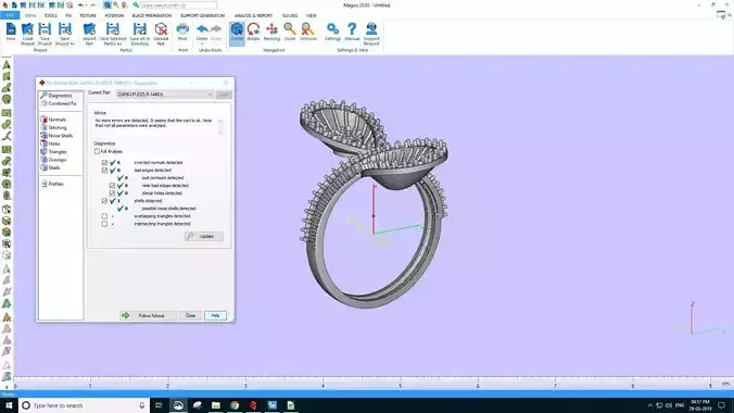 Two petals with diamonds Ring for Women LR22456