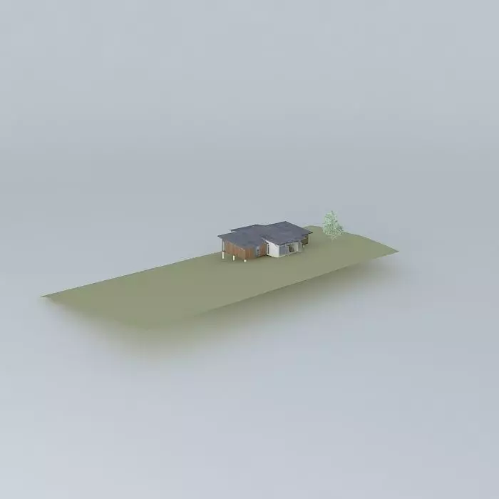 Individual wood frame house Free 3D model