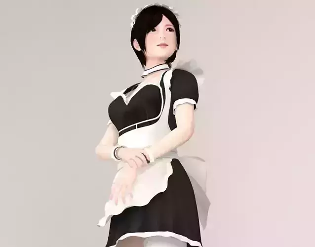 Rina maid pose 02 3D model