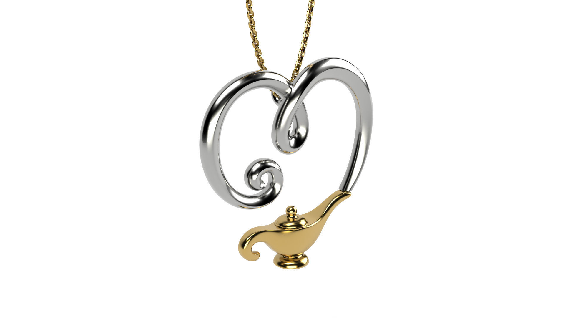 Genie Lamp Pendant Two Parts 3D print model_2