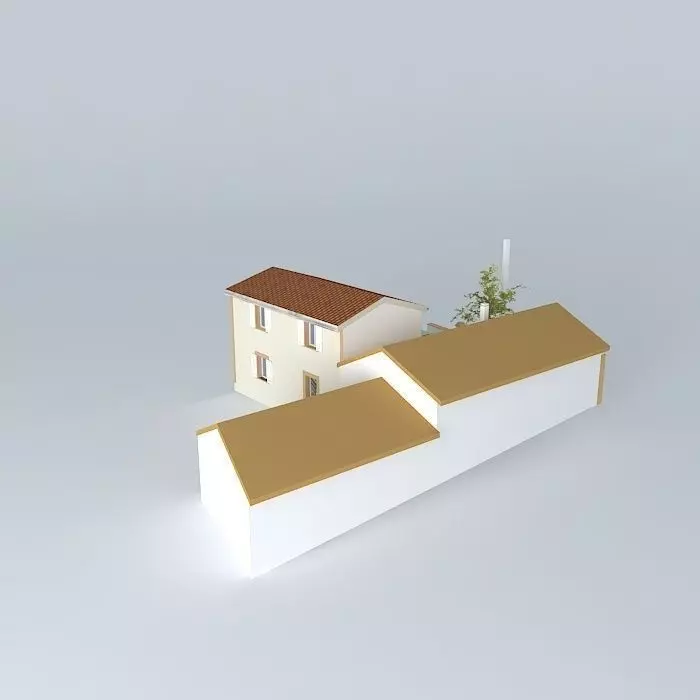 terraced house in town Free 3D model