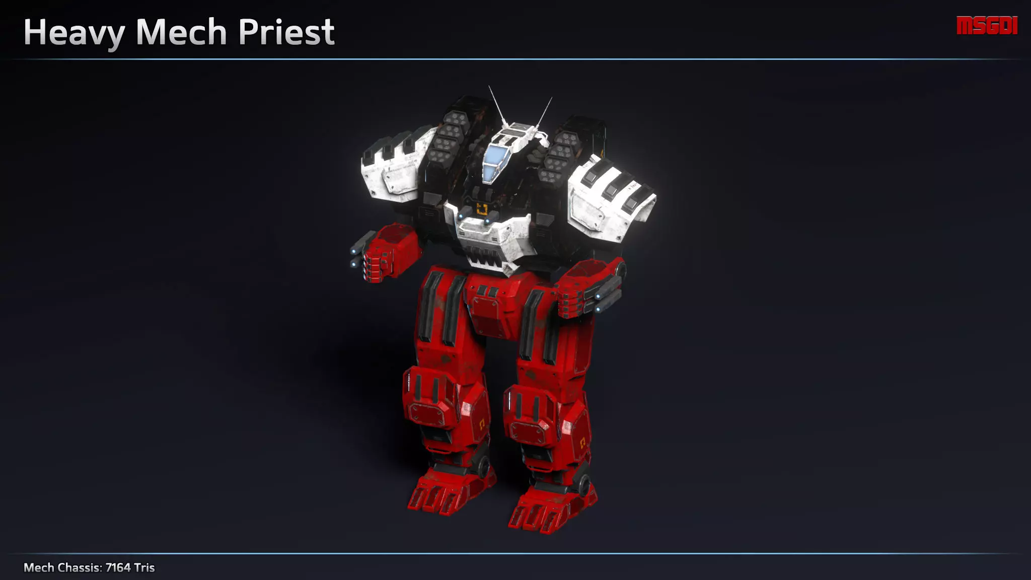 Heavy Mech Priest Low-poly 3D model_0
