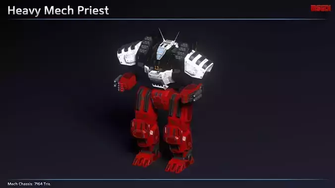 Heavy Mech Priest Low-poly 3D model