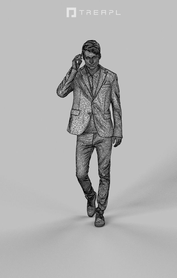 Prime Casual Man Walking While Talking On His Cell Phone 3D model_9