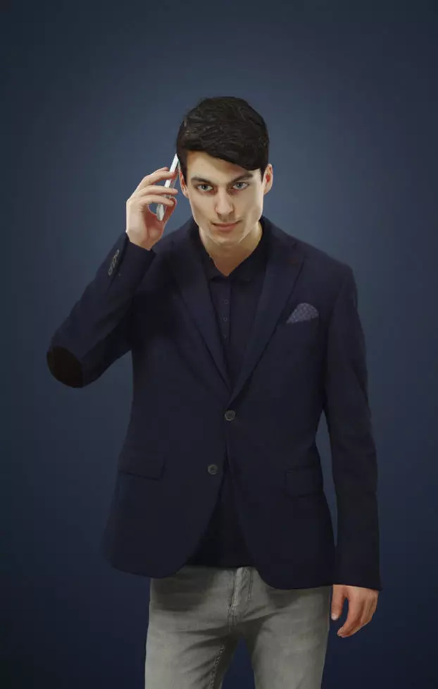 Prime Casual Man Walking While Talking On His Cell Phone 3D model_0