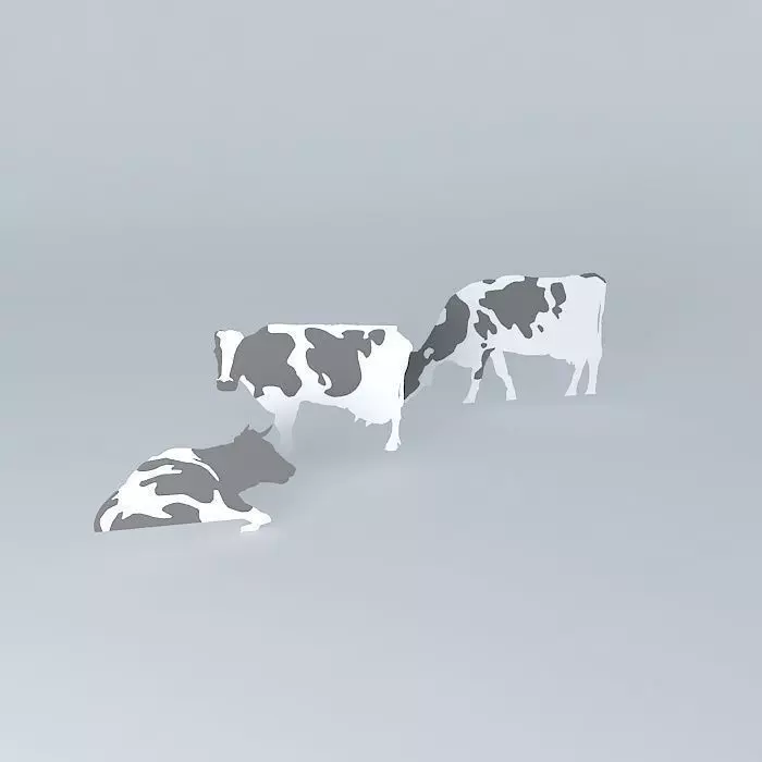2d cows Free 3D model