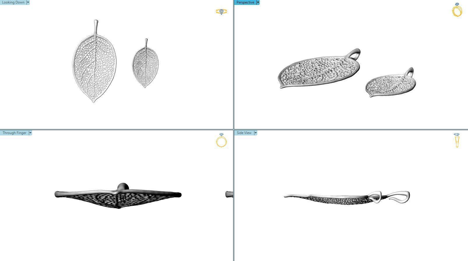 Leaf Design Pendant Necklace  3D print model_4