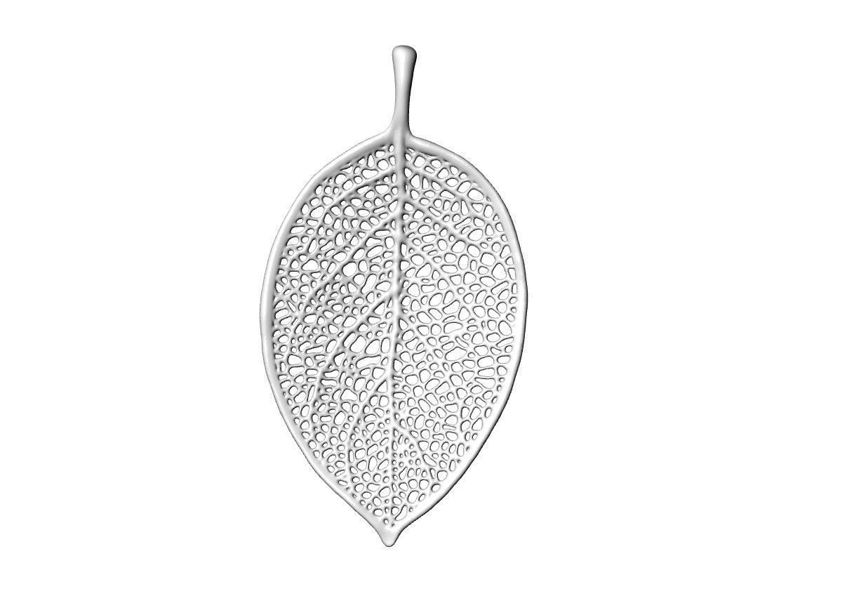 Leaf Design Pendant Necklace  3D print model_2