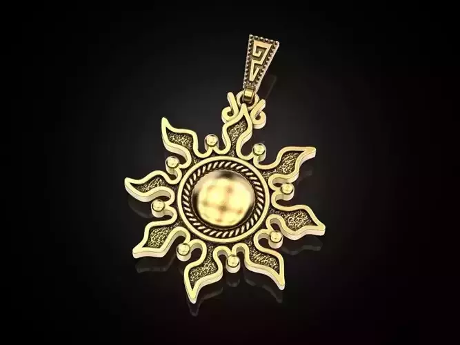Pendent stylized sun