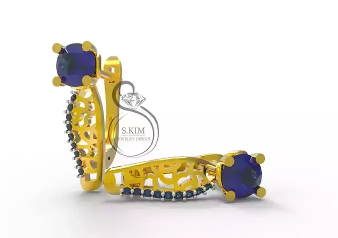 Earrings with gem 5mm