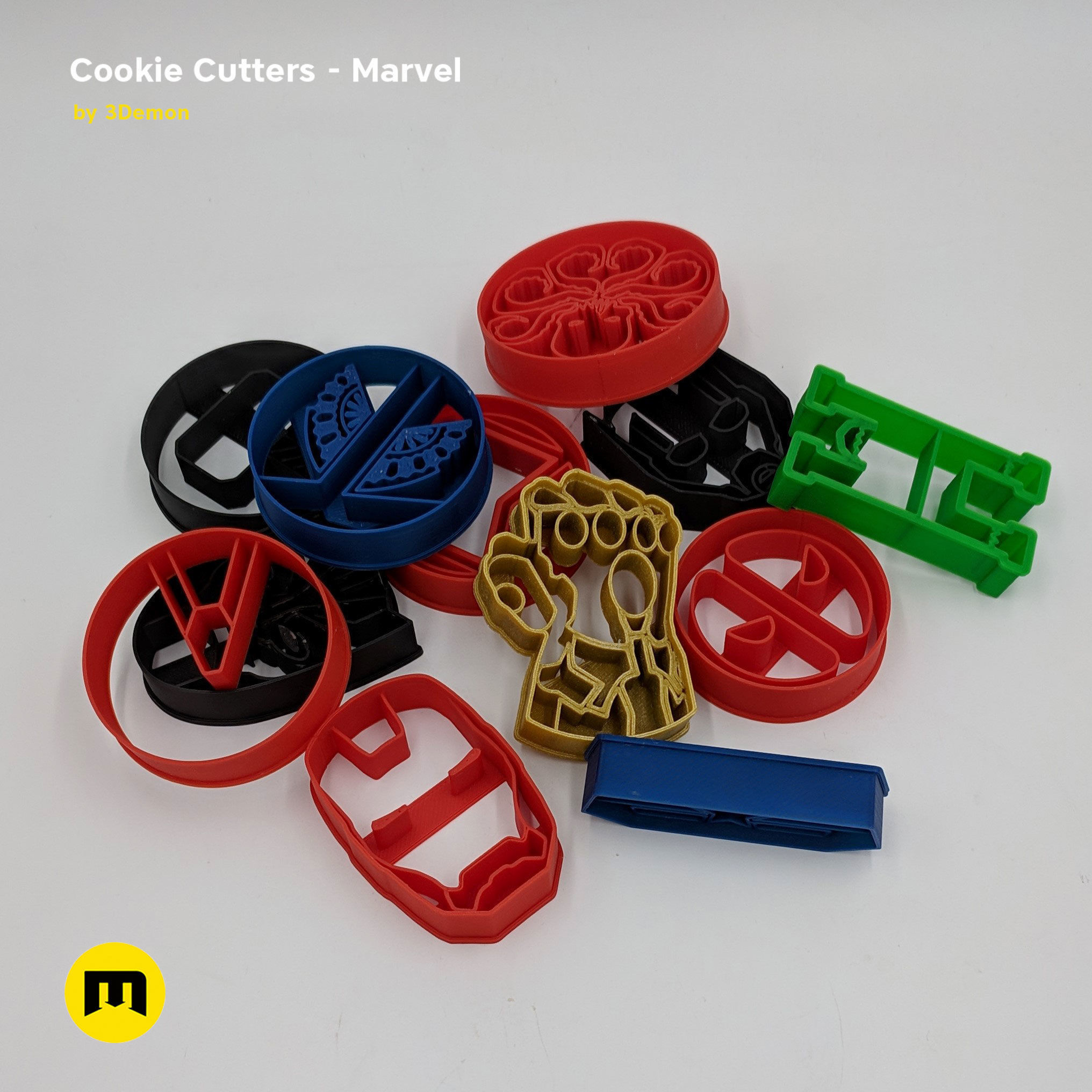 Marvel cookie cutters set 3D print model_2