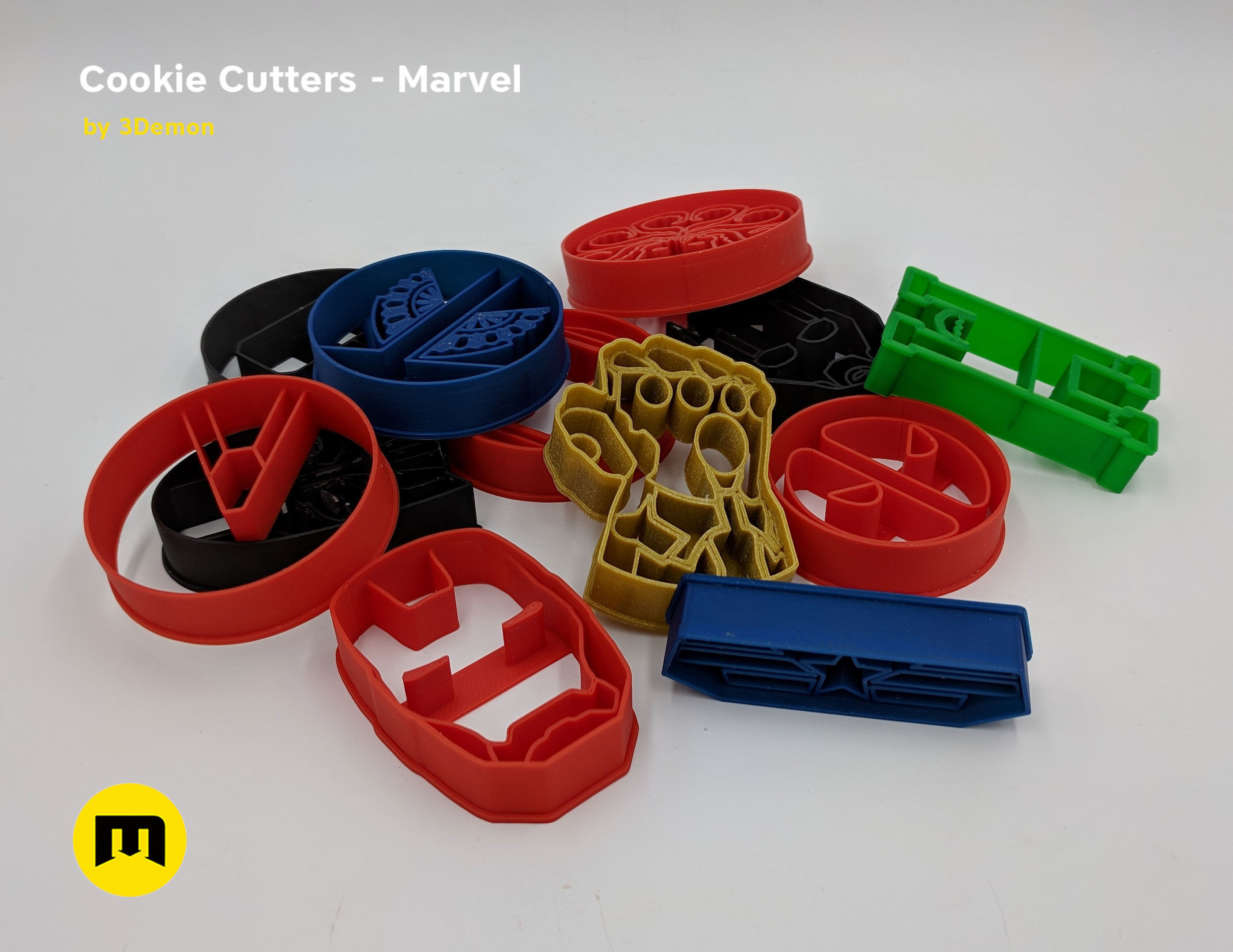 Marvel cookie cutters set 3D print model_1