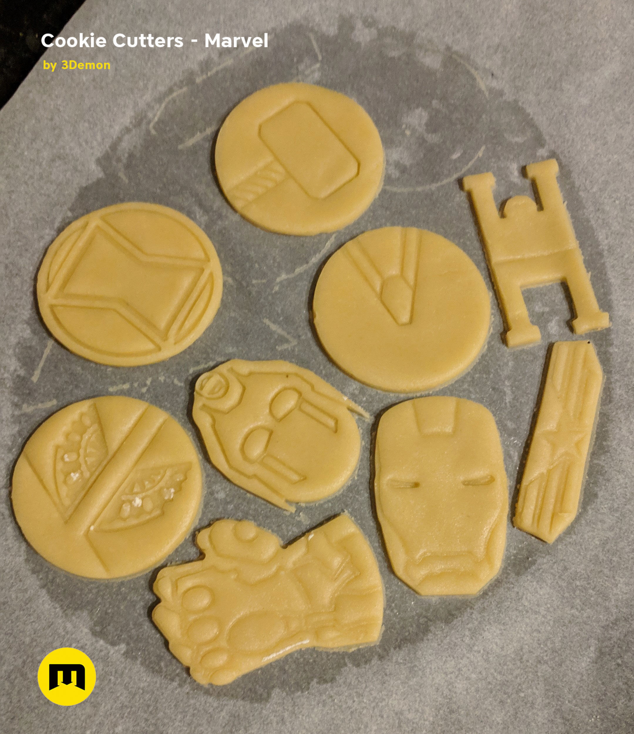 Marvel cookie cutters set 3D print model_11