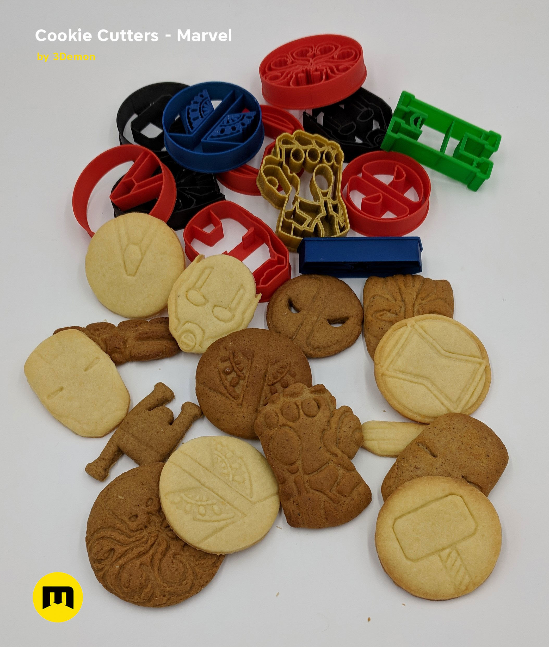 Marvel cookie cutters set 3D print model_3