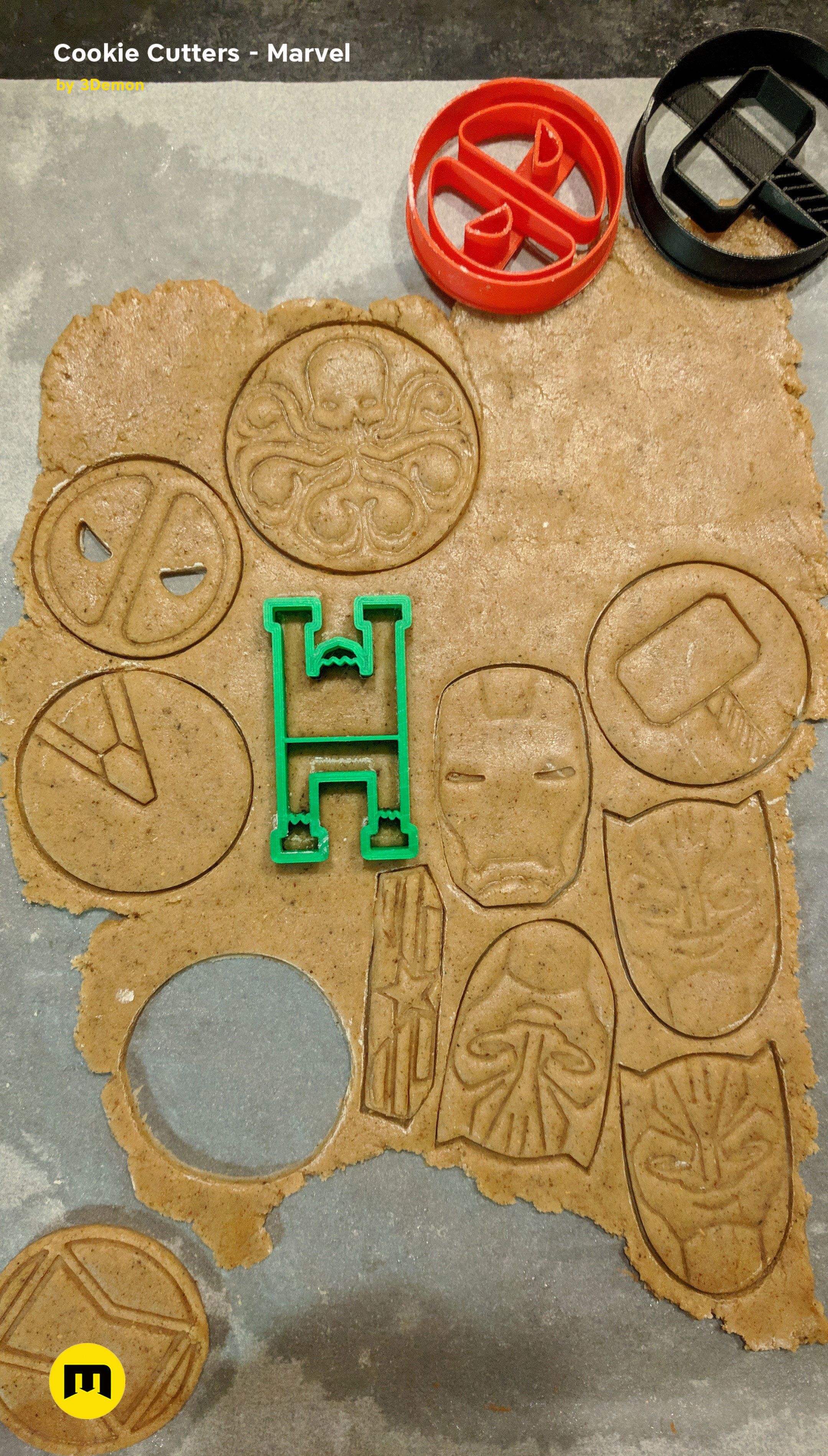 Marvel cookie cutters set 3D print model_8