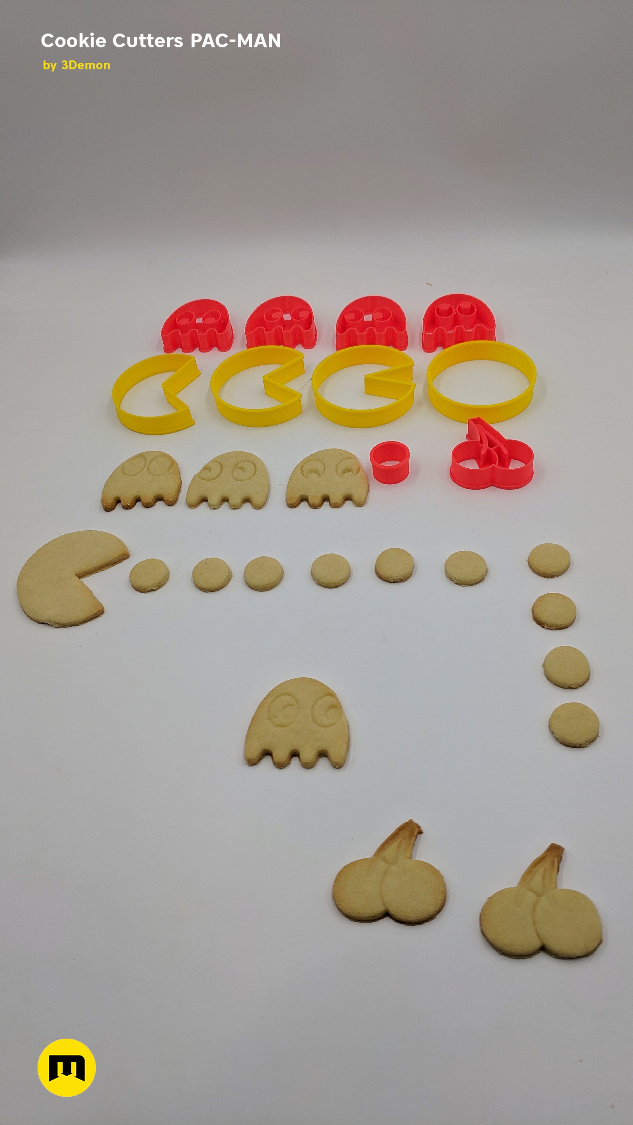 Pac-Man Cookie Cutters Set 3D print model_7
