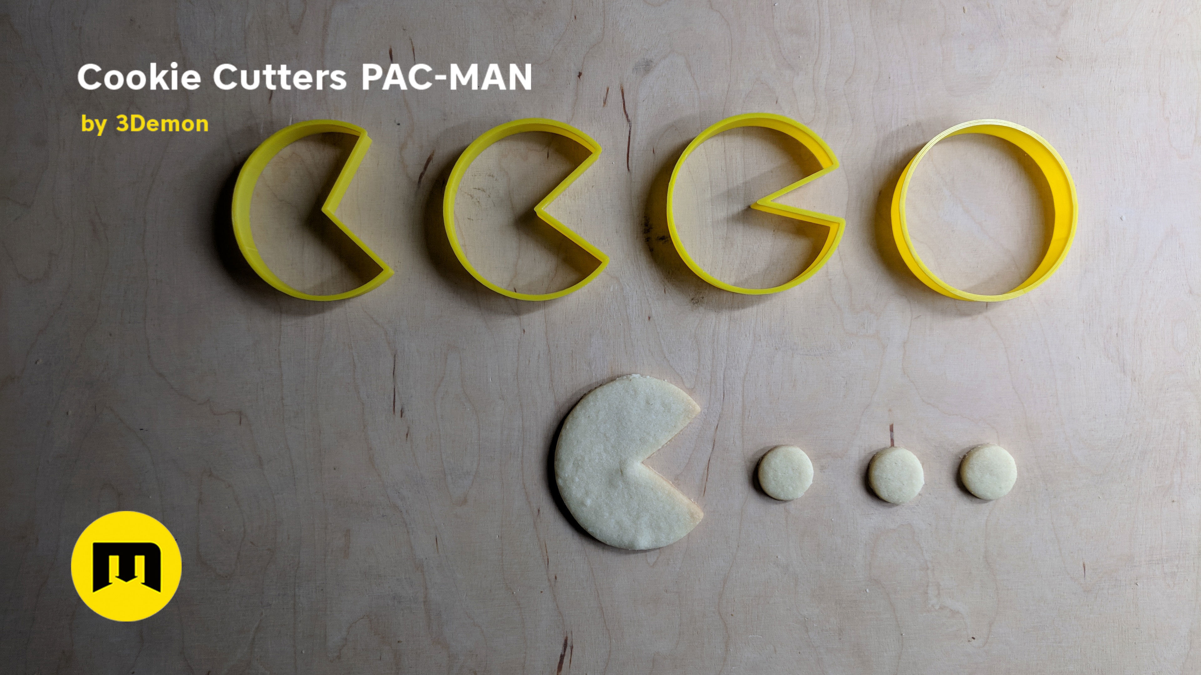Pac-Man Cookie Cutters Set 3D print model_5