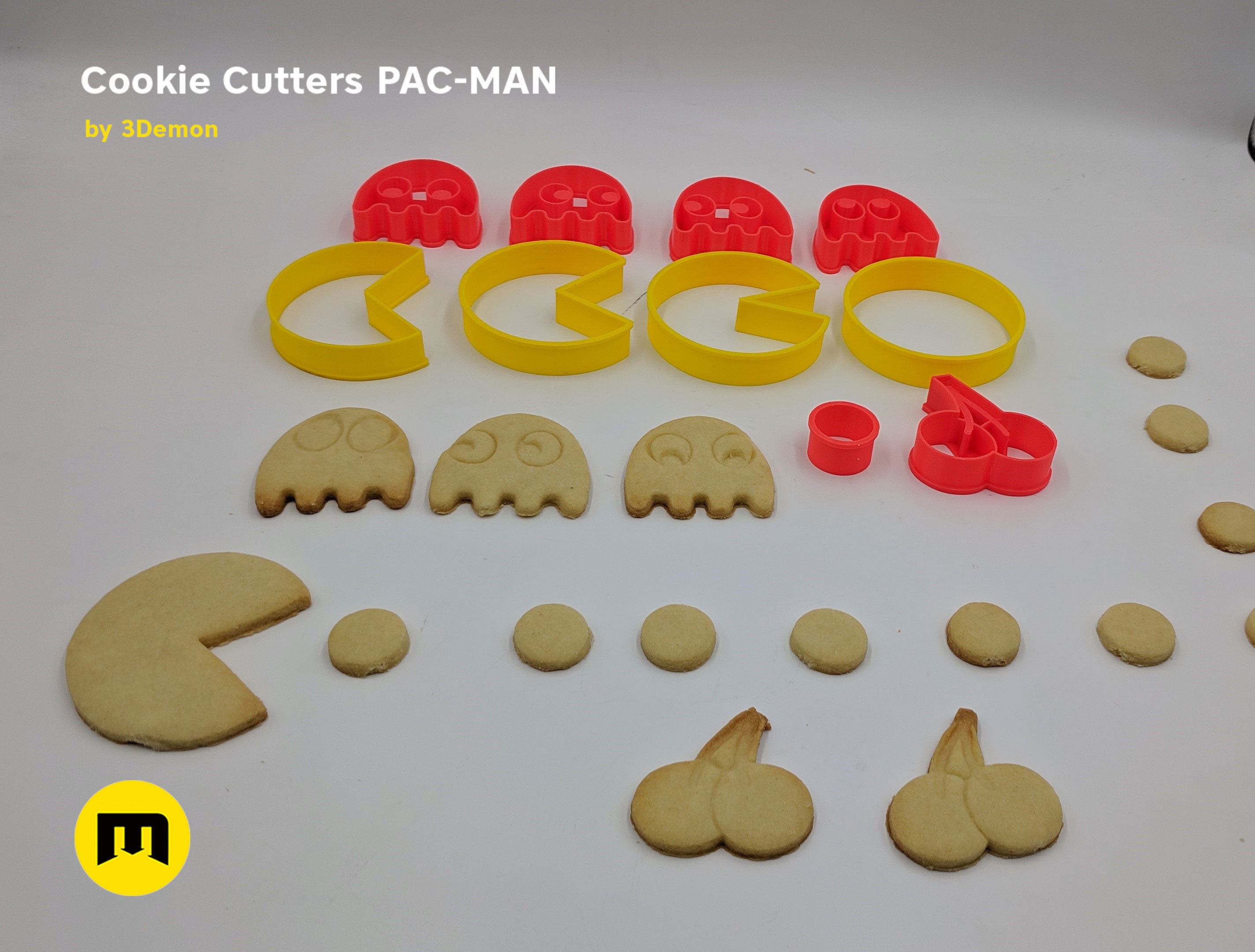 Pac-Man Cookie Cutters Set 3D print model_12