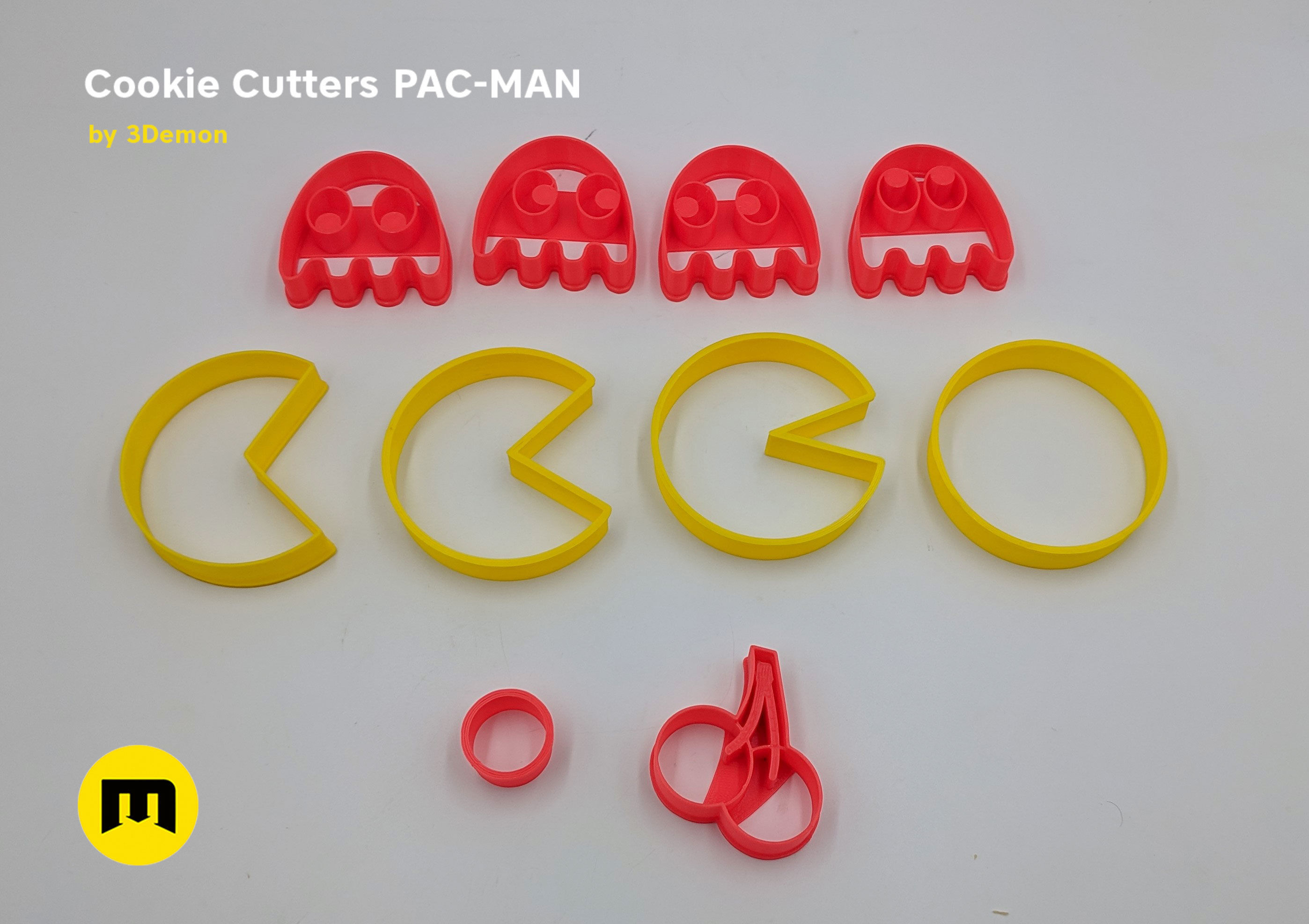 Pac-Man Cookie Cutters Set 3D print model_8