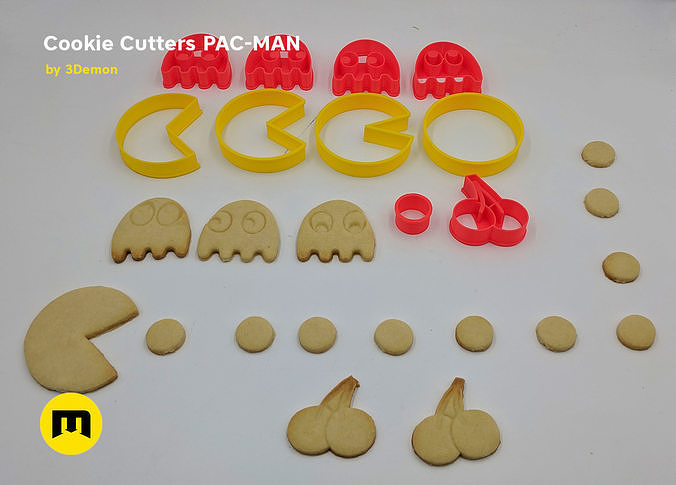 Pac-Man Cookie Cutters Set 3D print model